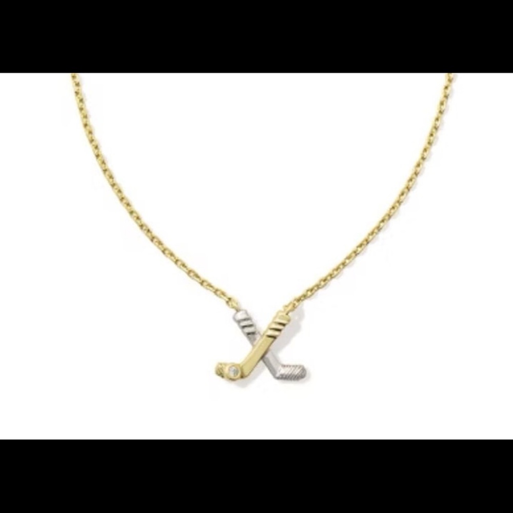 Kendra Scott Hockey Stick Pendant Necklace - Gold/Silver Mix: Rhodium & 14K Gold